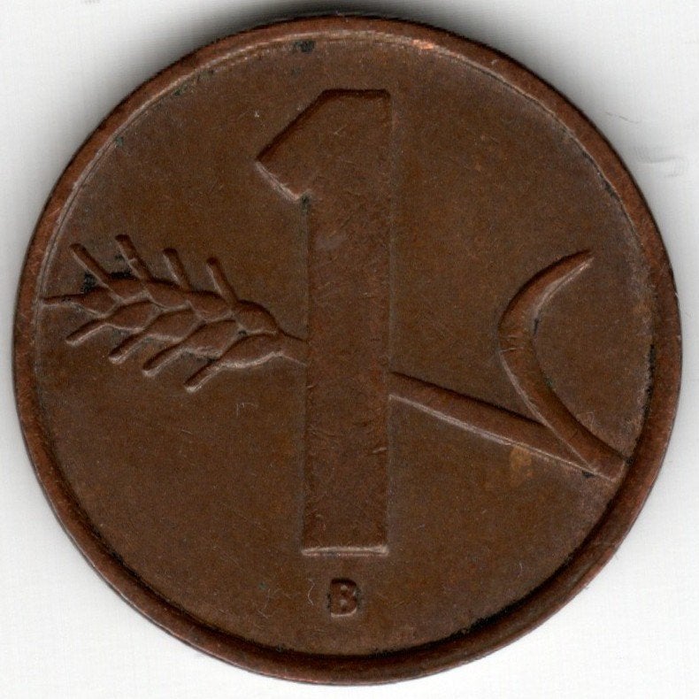 Zwitserland : 1 Rappen 1952 KM#46 Ref 16766, Postzegels en Munten, Ophalen of Verzenden, Overige landen, Losse munt