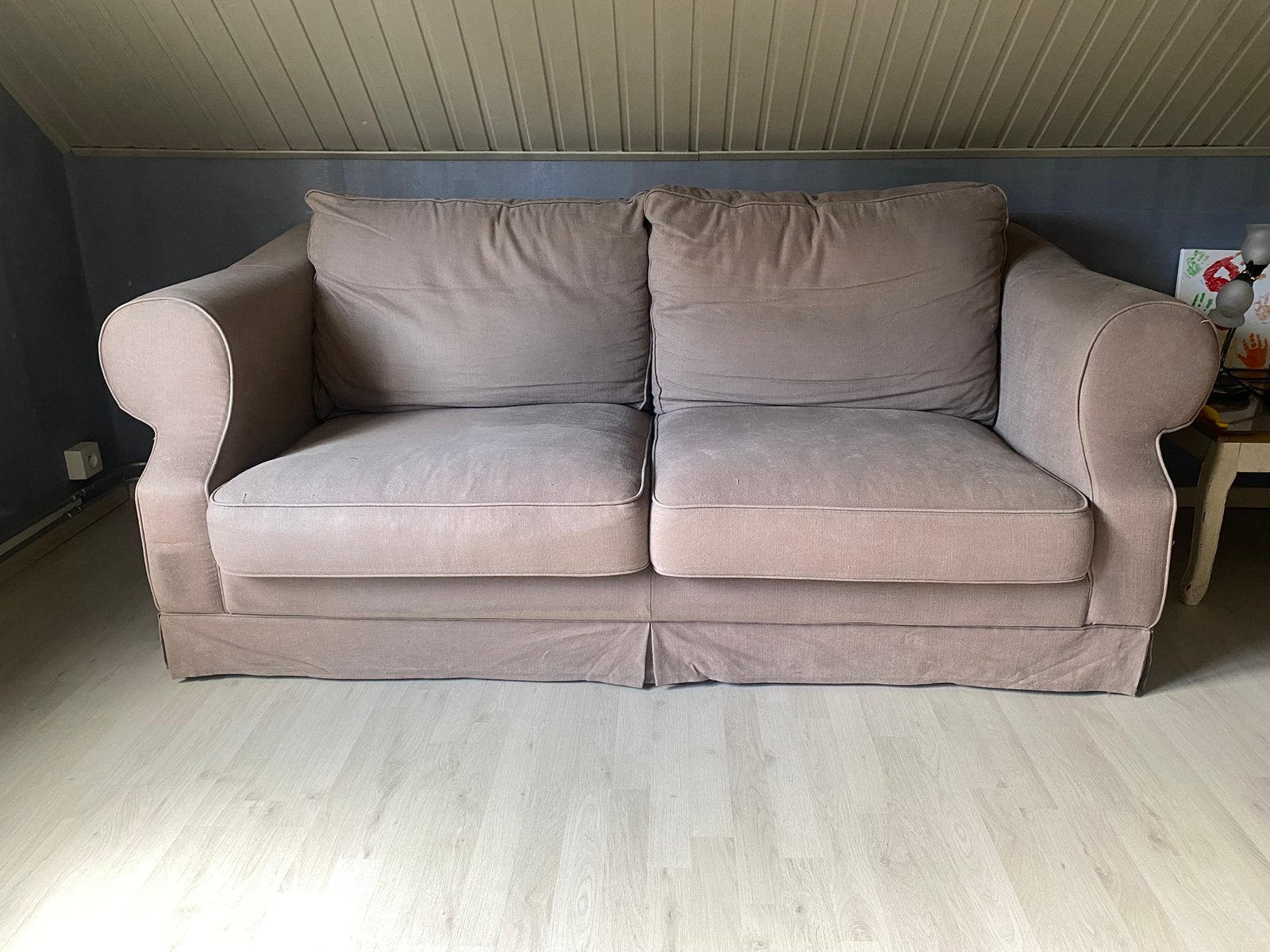 2-zit beige met losse kussen, de hoezen kan je wassen, Huis en Inrichting, Ophalen, Zo goed als nieuw, Tweepersoons, Landelijk