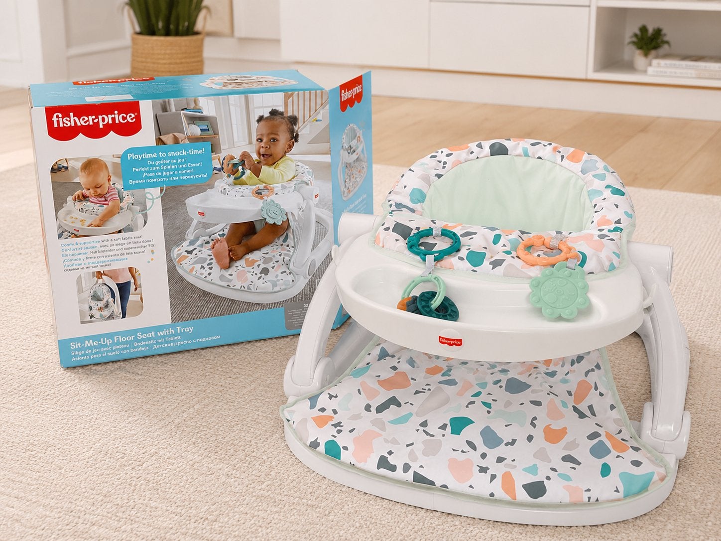 Fisher-Price Sit-MeUp Floorseat met Speelblad Originele Doos, Enfants & Bébés, Enlèvement, Comme neuf