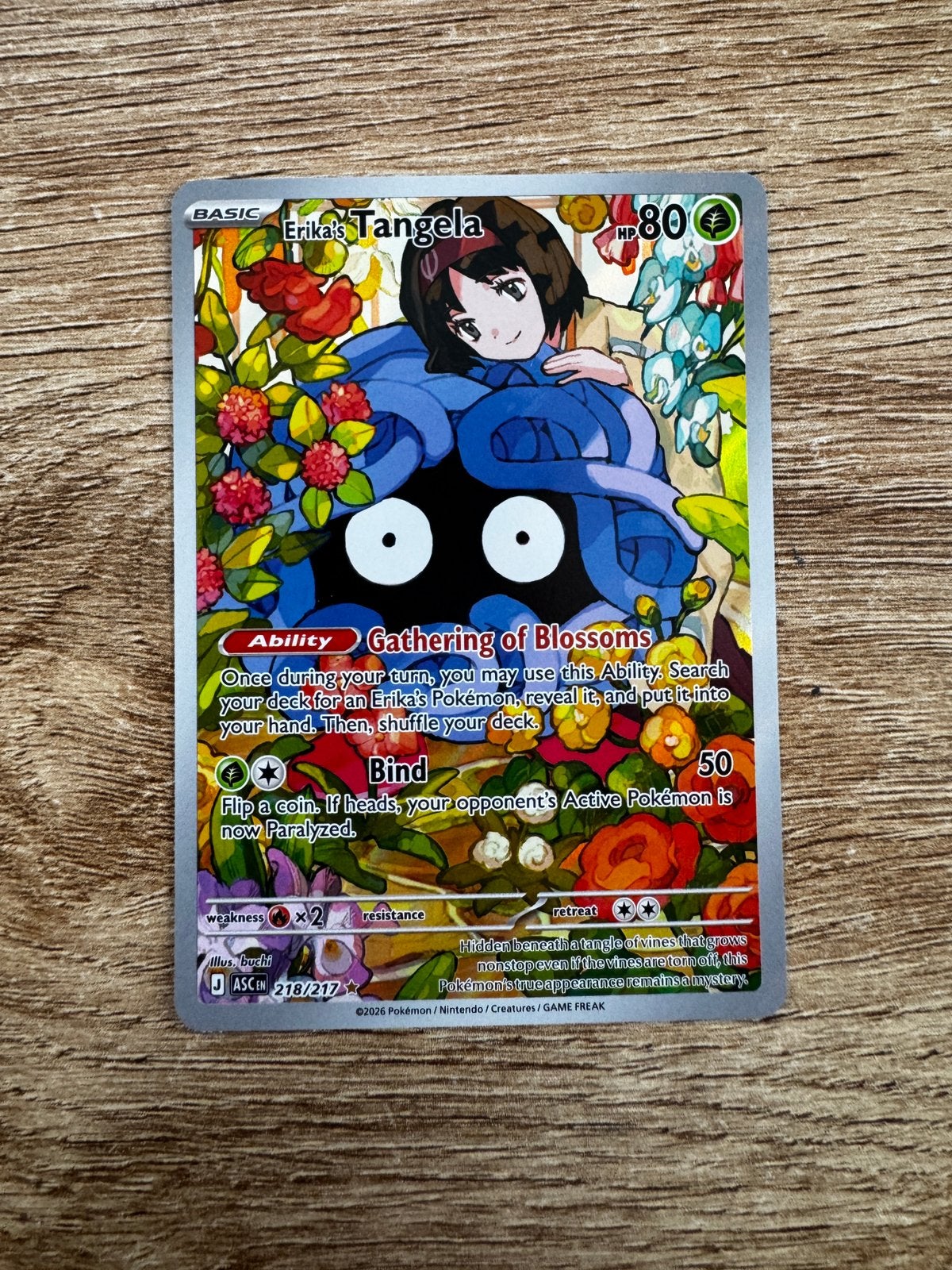 Erika’s Tangela 218/217 Ascended Heroes IR Pokémon, Enlèvement ou Envoi, Neuf, Cartes en vrac, Foil