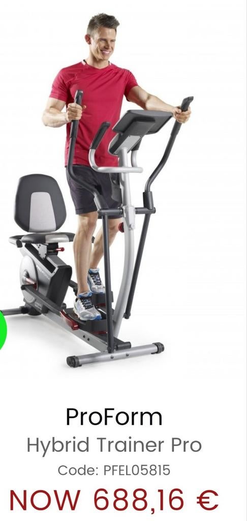 Elliptische trainer voor binnen, Sport en Fitness, Fitnessapparatuur, Ophalen, Nieuw, Buik, Crosstrainer