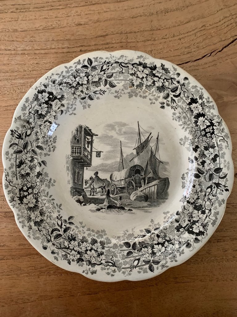 bord Frans aardewerk, 19e eeuw, Ophalen of Verzenden