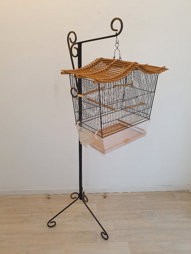Cage à oiseau très originale sur pied, Animaux & Accessoires, Enlèvement, Comme neuf, Cage à oiseaux