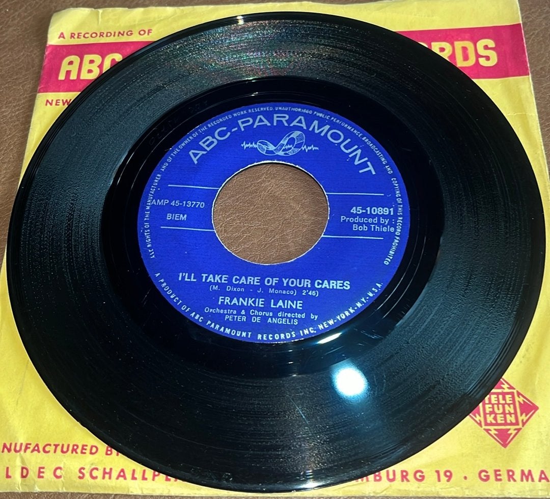Frankie Laine ‎– I'll Take Care Of Your Cares - 7” vinyl sin, Ophalen of Verzenden, Gebruikt