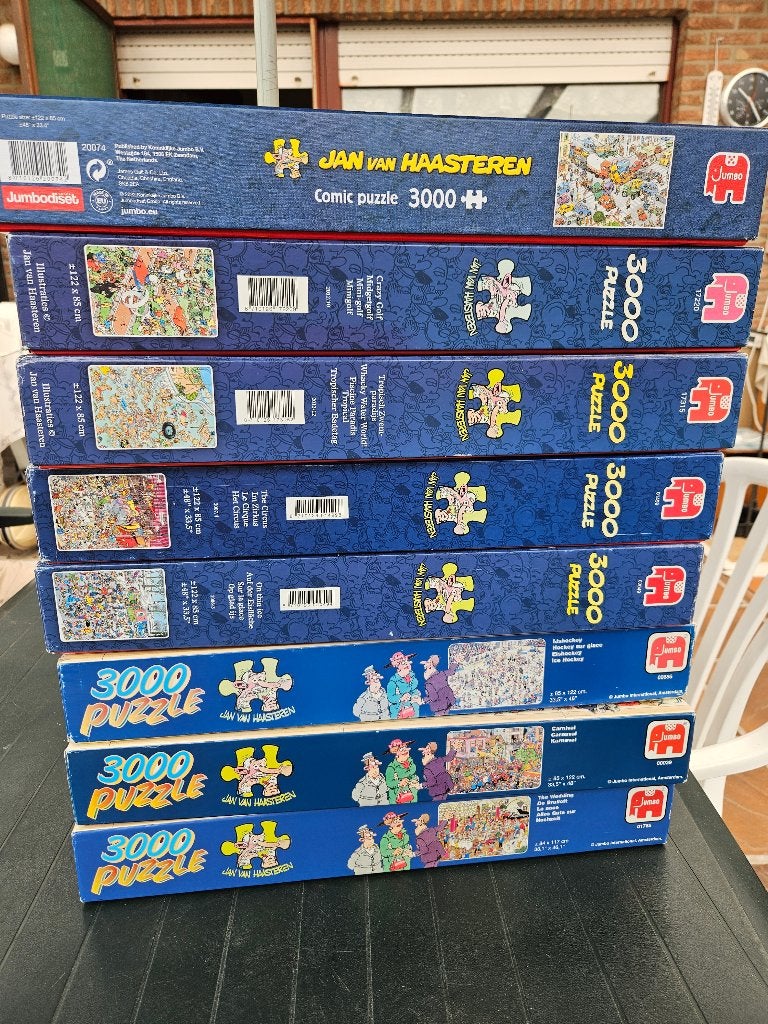 Puzzels Jan Van Haasteren 3000 stukjes, Hobby en Vrije tijd, Denksport en Puzzels, Ophalen of Verzenden, Meer dan 1500 stukjes