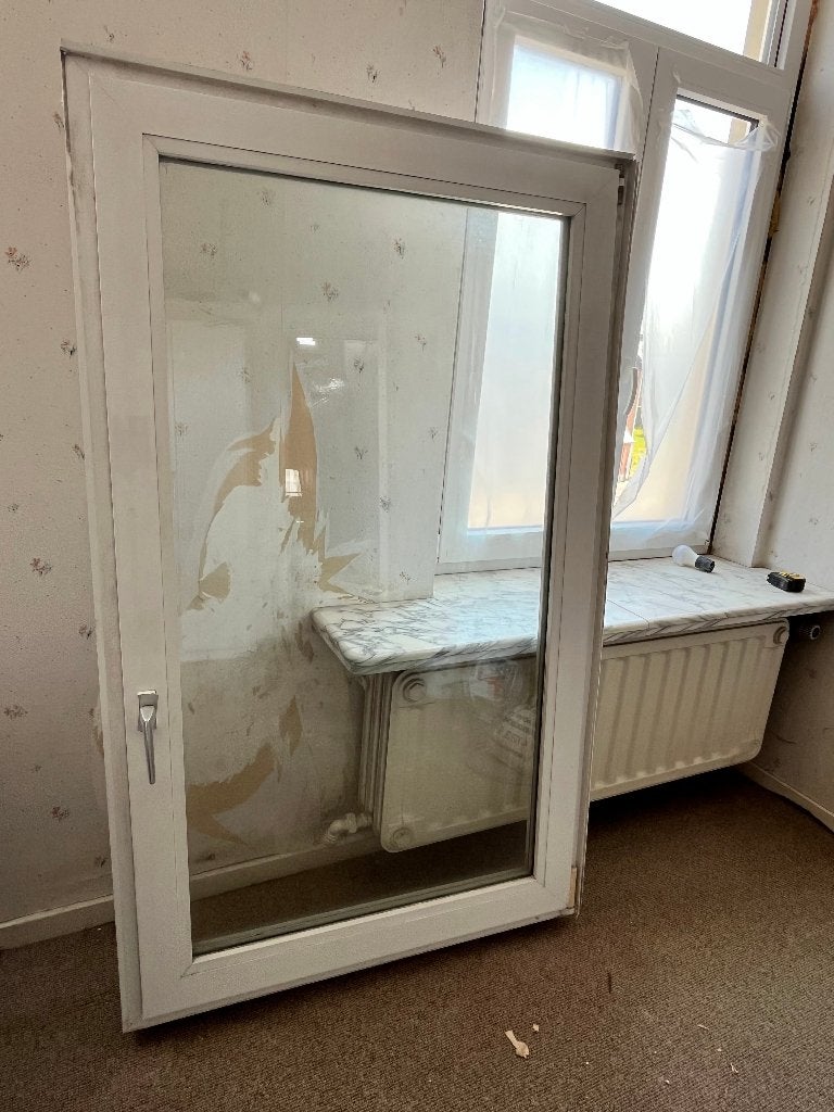 PVC raam met dubbel glas, Doe-het-zelf en Bouw, Ophalen, Gevelraam of Ruit, Gebruikt, 80 tot 120 cm