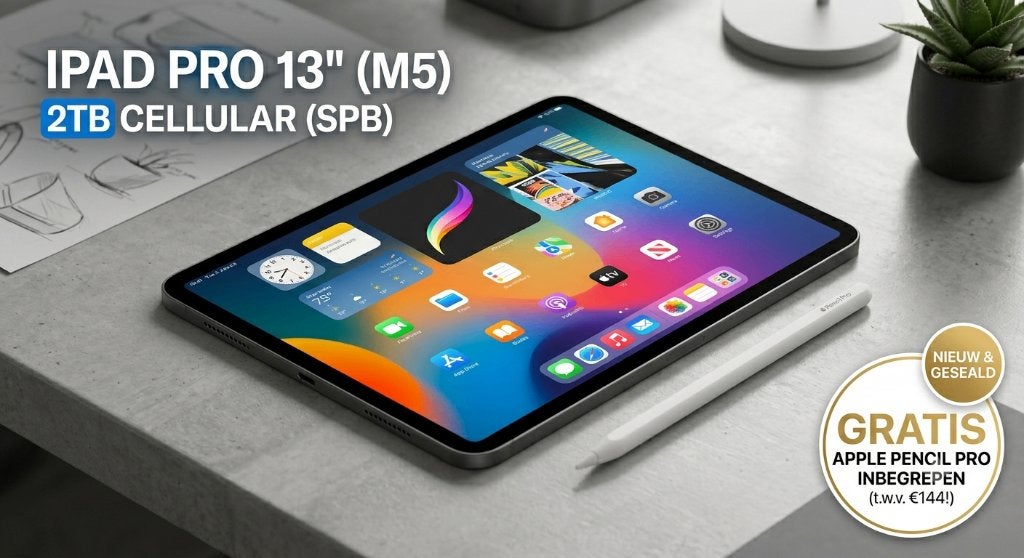 NIEUW! iPad Pro 13" M5 (2TB / 5G / SB) + GRATIS Pencil Pro, Informatique & Logiciels, Apple iPad Tablettes, Neuf, 13 pouces ou plus