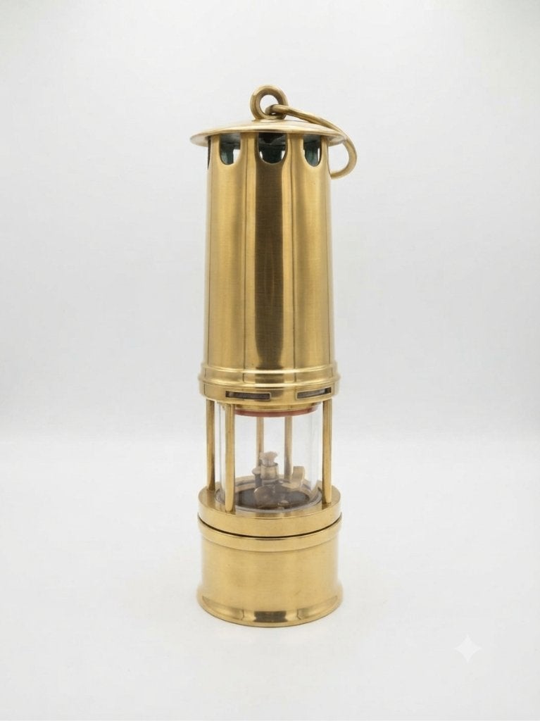Antieke Messingen Mijnlamp / Mijnwerkerslamp, Ophalen of Verzenden