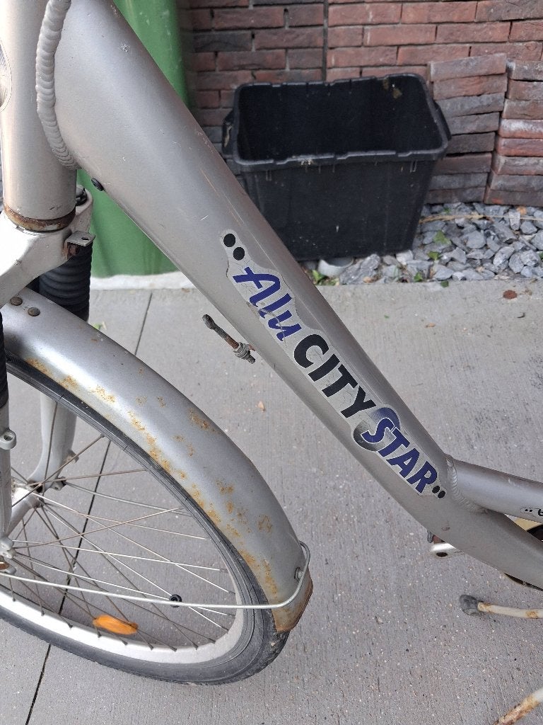 Oude aluminium fiets dames, Fietsen en Brommers, Ophalen, Gebruikt