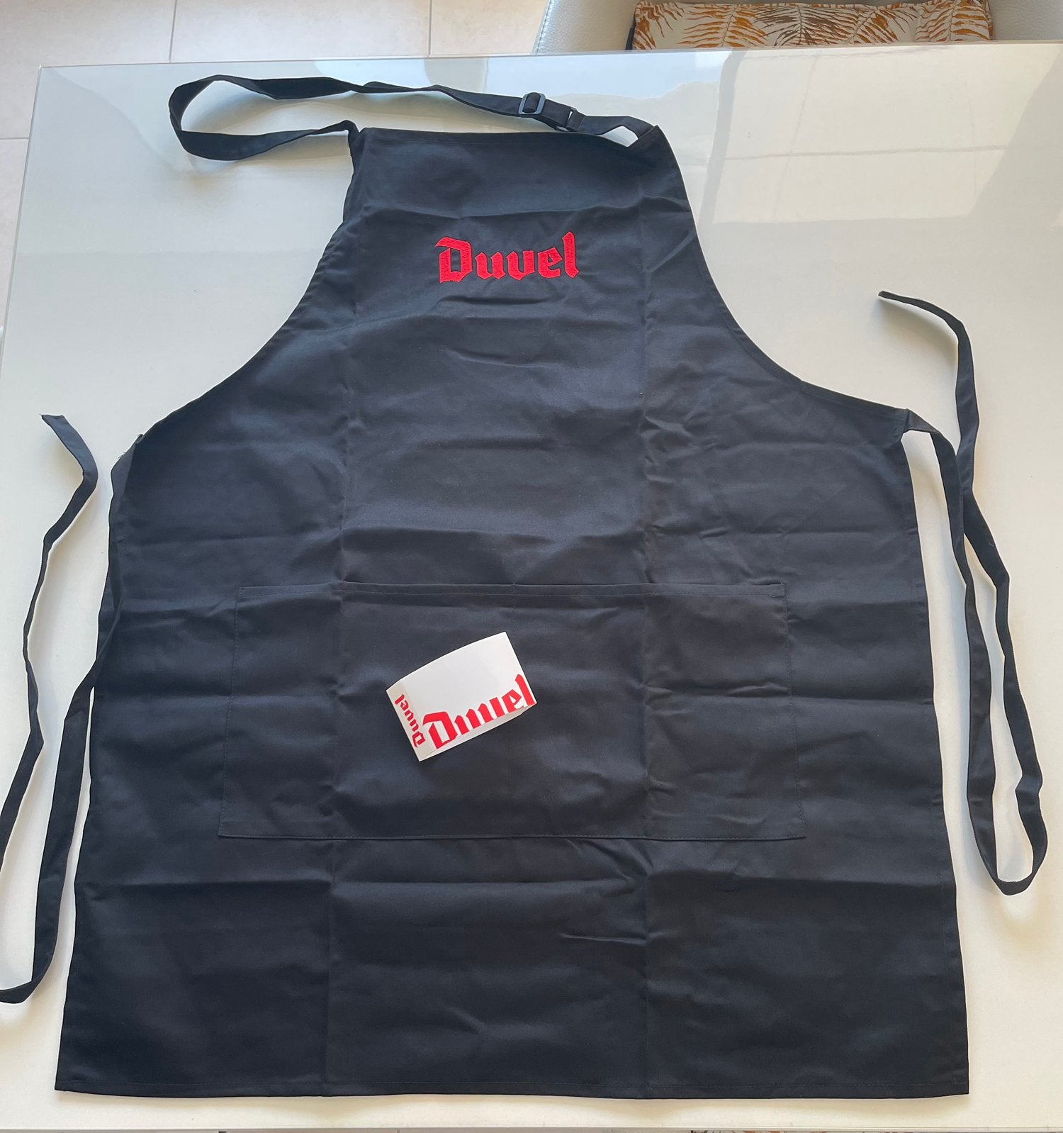 Splinternieuw  Officieel Duvel Keukenschort (Zwart/Rood), Rouge, Enlèvement ou Envoi, Lavable, Tablier