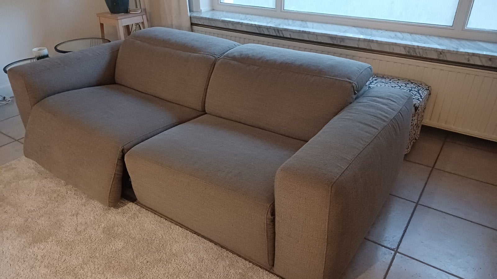zetel met verstelbare voet en rugleuning., Ophalen, Gebruikt, 100 tot 125 cm, Tweepersoons