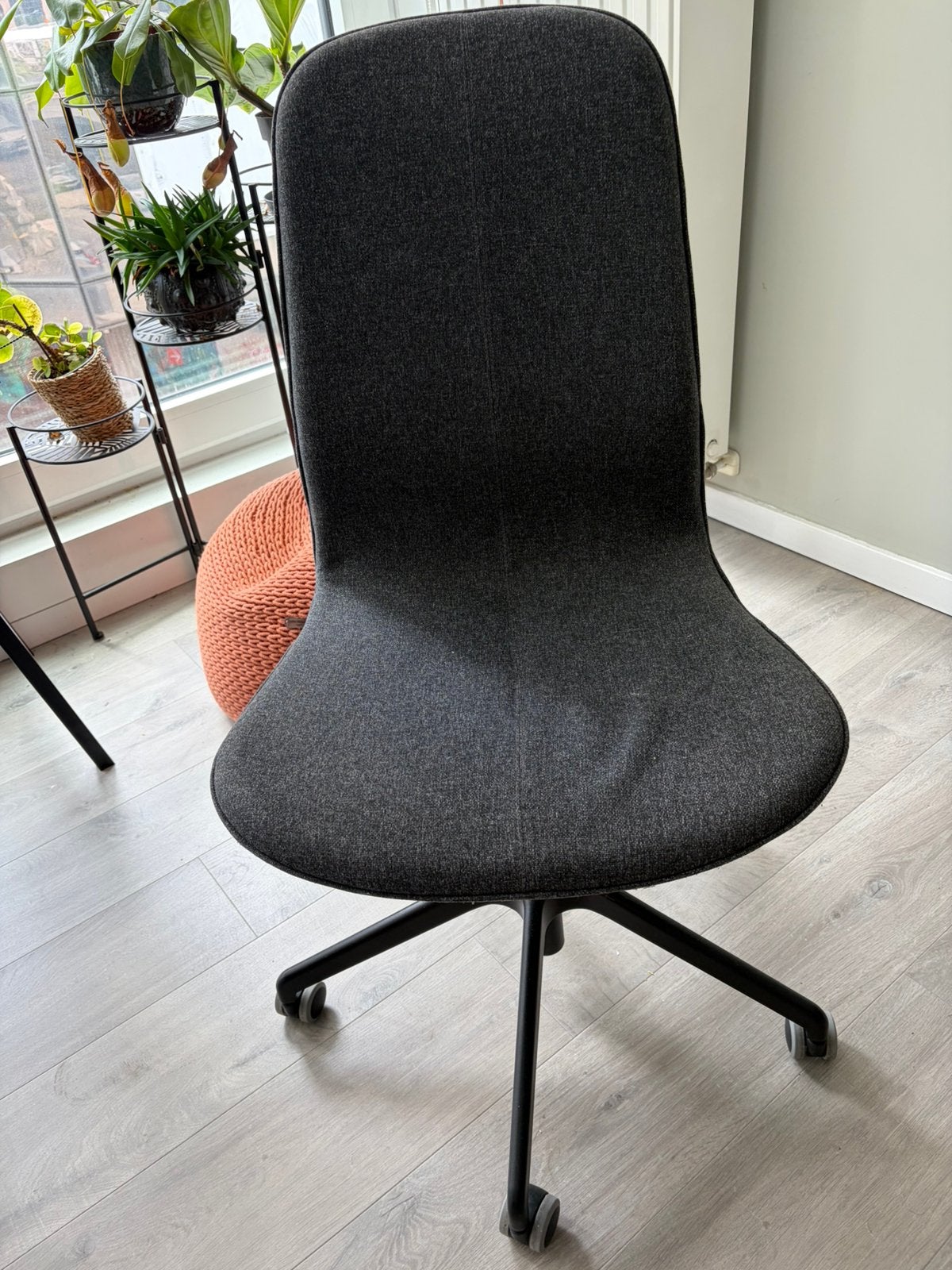 Chaise de bureau IKEA LÅNGFJÄLL – gris foncé, Huis en Inrichting, Bureaustoelen, Ophalen, Gebruikt, Grijs, Bureaustoel
