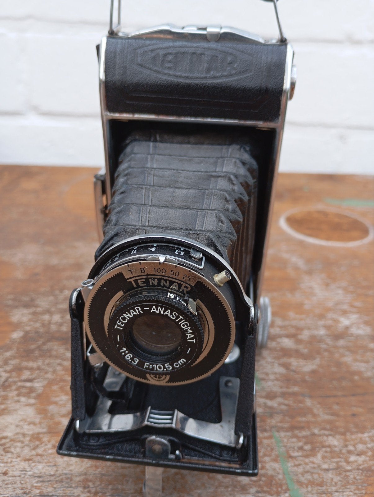 Vintage Tennar vouwcamera (folding camera) + case, Ophalen of Verzenden