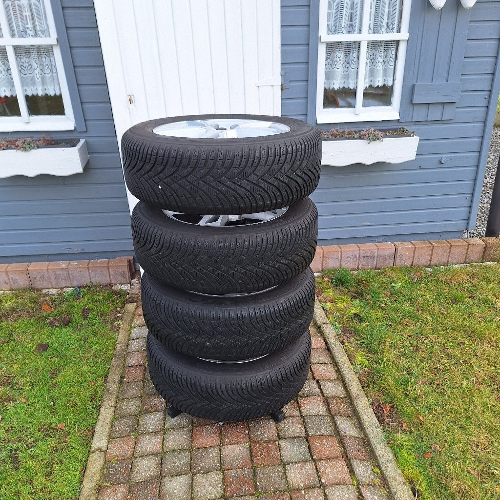 winterbanden merk kleber met velg, Ophalen, Gebruikt, 16 inch, Banden en Velgen