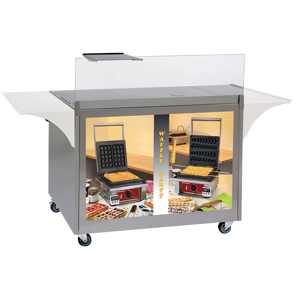 Wafelkast van roestvrij staal, op wielen, Hobby en Vrije tijd, Verzenden, Nieuw, Feestartikel