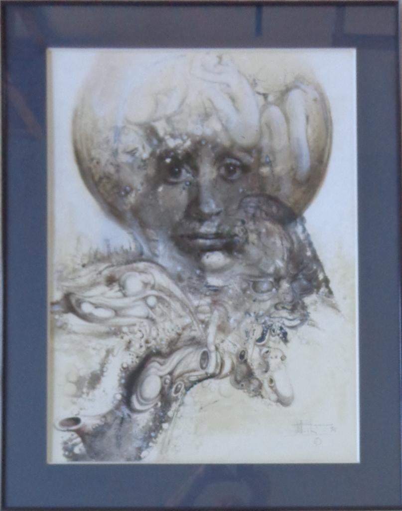 ROGER VAN BELLEGHEM / GEDACHTEN / WERK / 90x70cm / KADER, Enlèvement