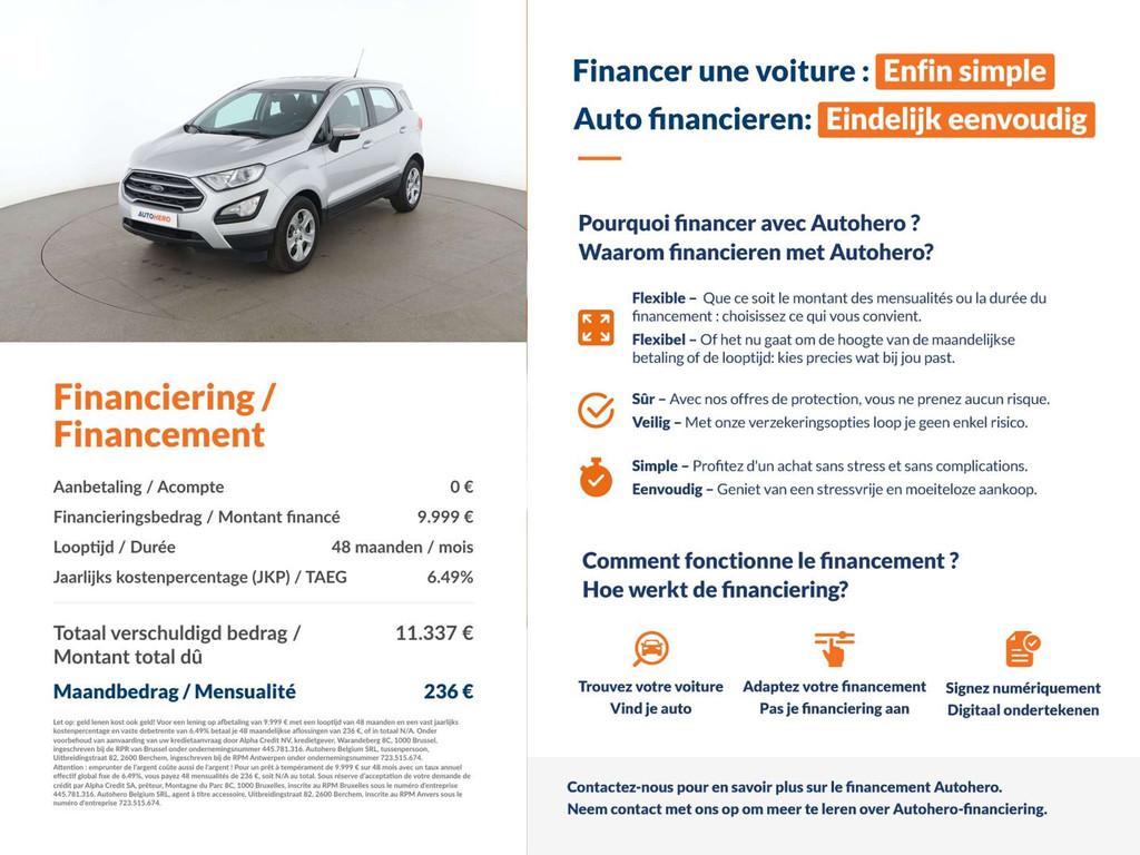 Ford EcoSport 1.0 EcoBoost Trend (automatique), Autos, Ford, Argent ou Gris, Achat, 998 cm³, Euro 6