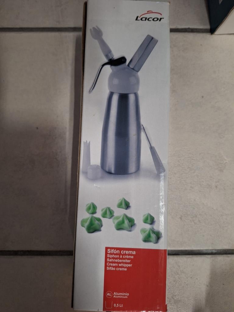 Lacor slagroomspuit 0,5L, Ophalen