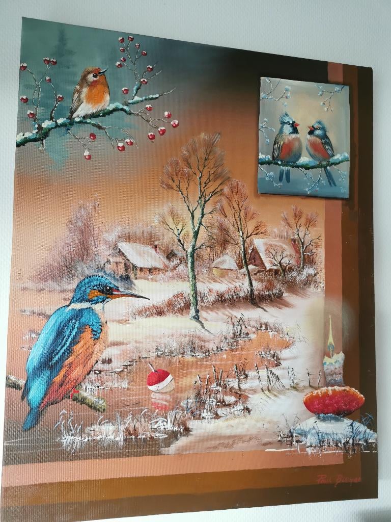 4 schilderijen, Antiek en Kunst, Kunst | Schilderijen | Klassiek, Ophalen of Verzenden