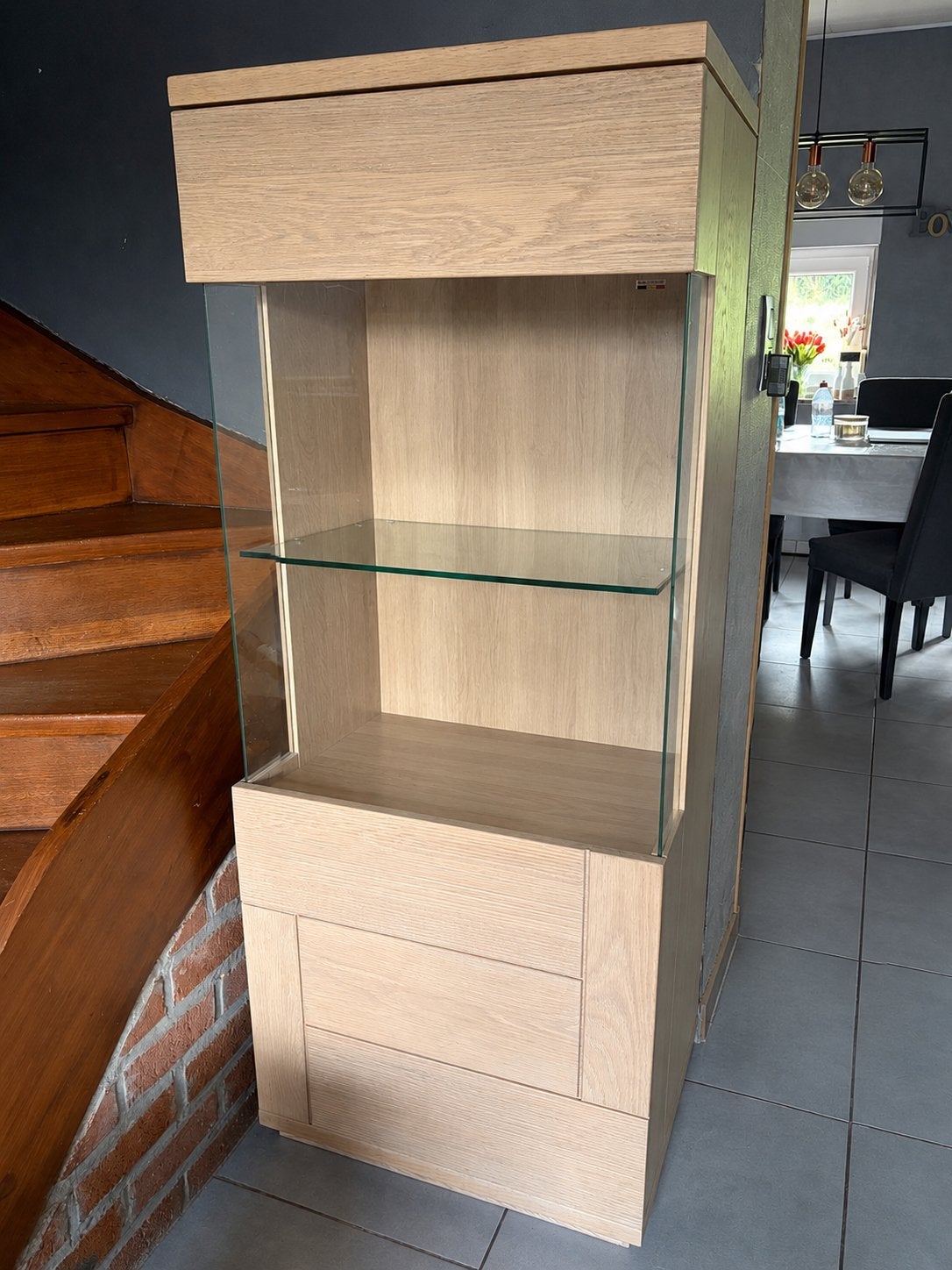 Vitrine chene blanchit, Maison & Meubles, Armoires | Vitrines, Utilisé, 150 à 200 cm, 50 à 100 cm, 25 à 50 cm, Enlèvement
