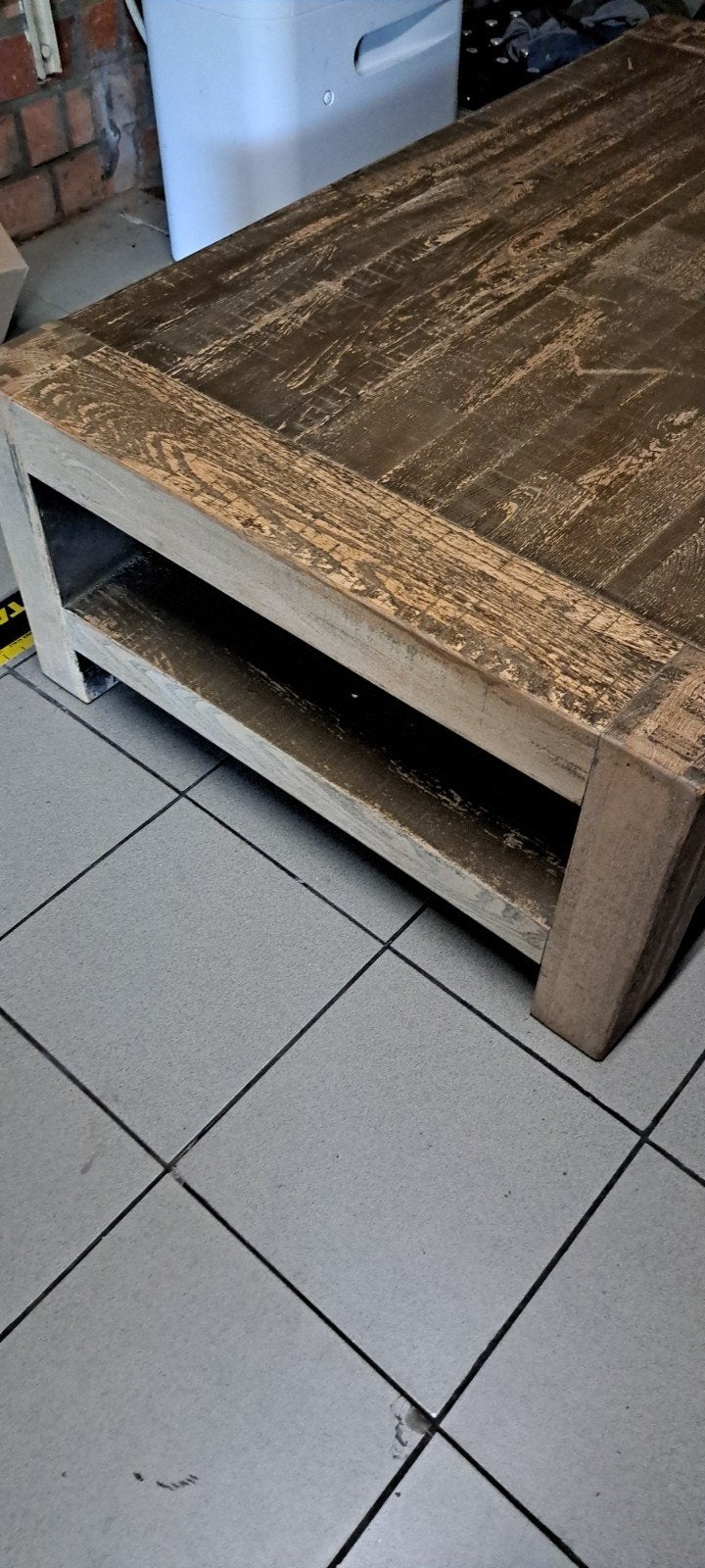 Projectje  robuuste salontafel., Huis en Inrichting, Ophalen, Gebruikt, 100 tot 150 cm, 50 tot 100 cm