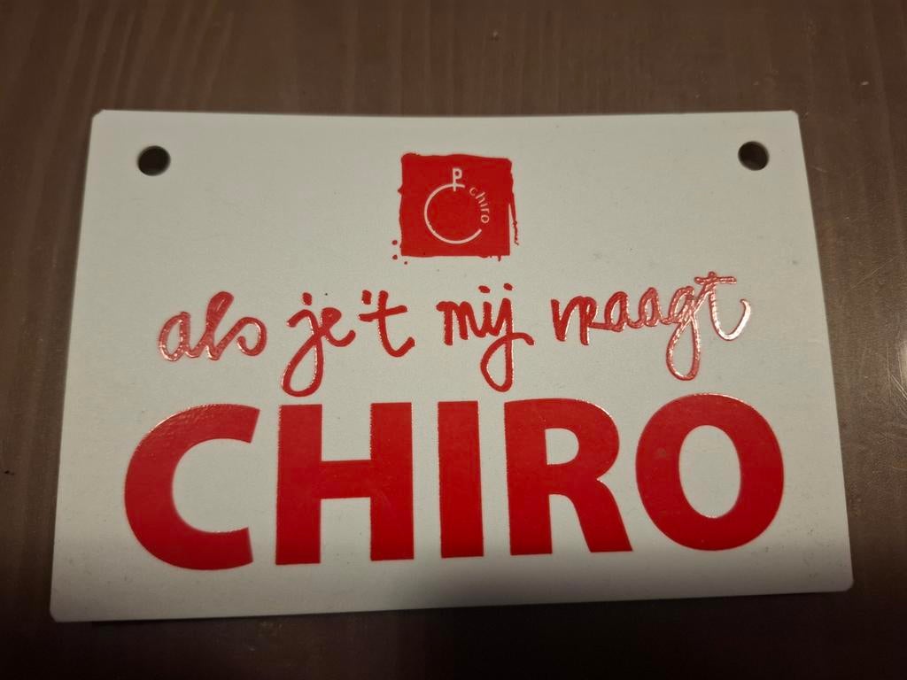 Nieuw Chiro plaatje voor aan de fiets, Ophalen, Nieuw