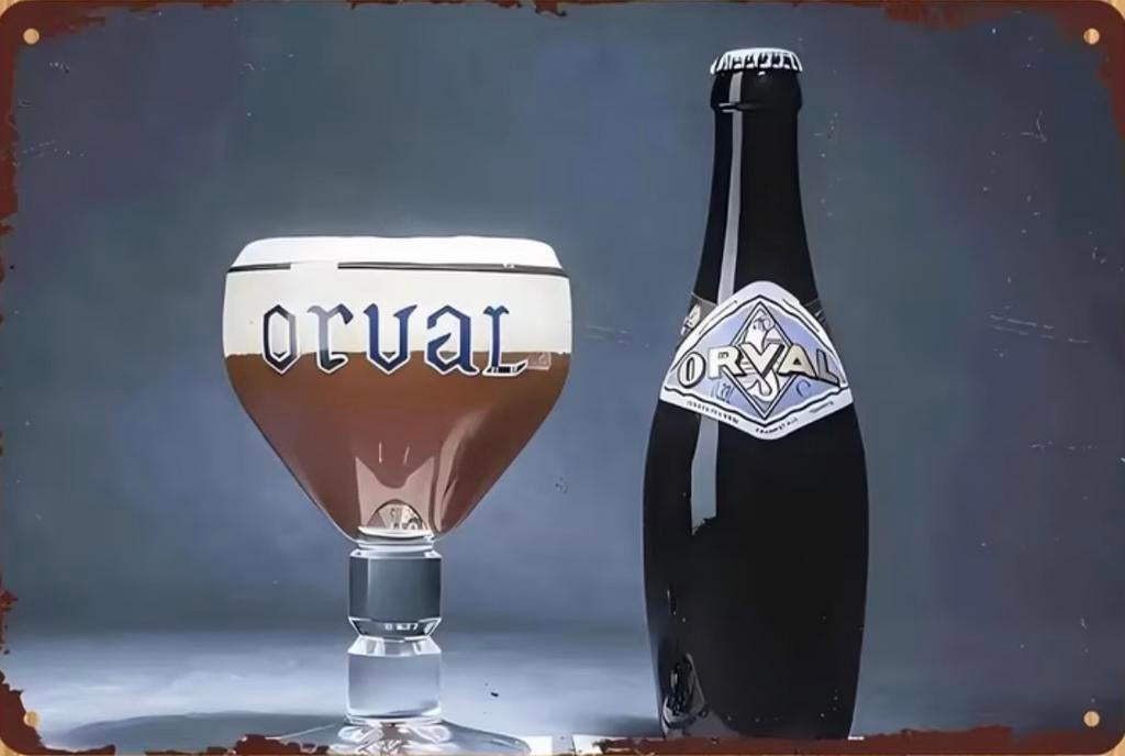 Metalen reclamebord Orval trappist 2 - retro vintage mancave, Ophalen of Verzenden, Nieuw, Reclamebord, Plaat of Schild, Overige merken