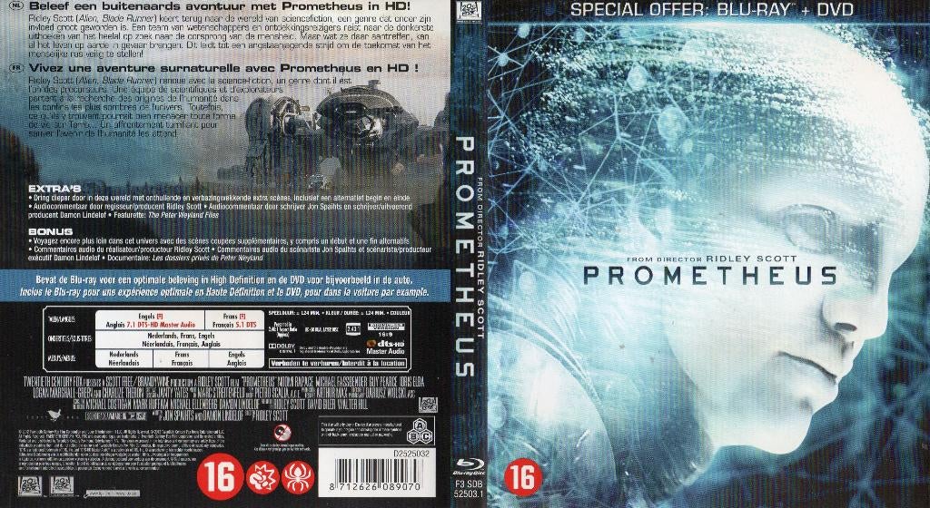 prometheus (blu-ray) neuf, Enlèvement ou Envoi, Comme neuf, Science-Fiction et Fantasy