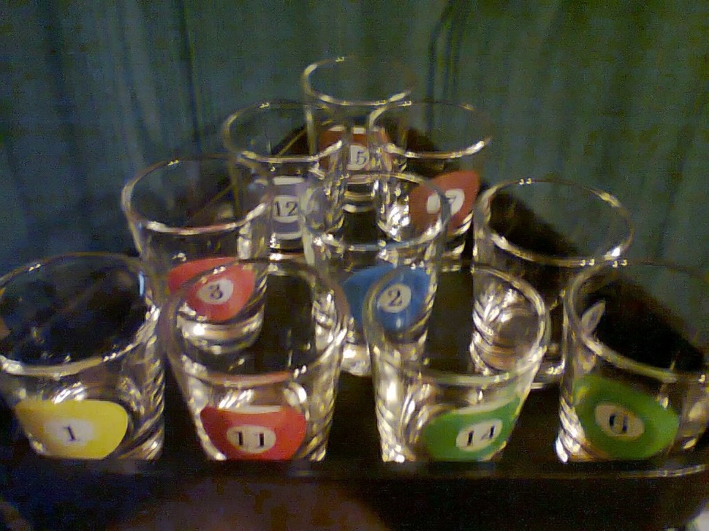 biljartglas met driehoekig dienblad, Ophalen, Zo goed als nieuw, Borrel- of Shotglas