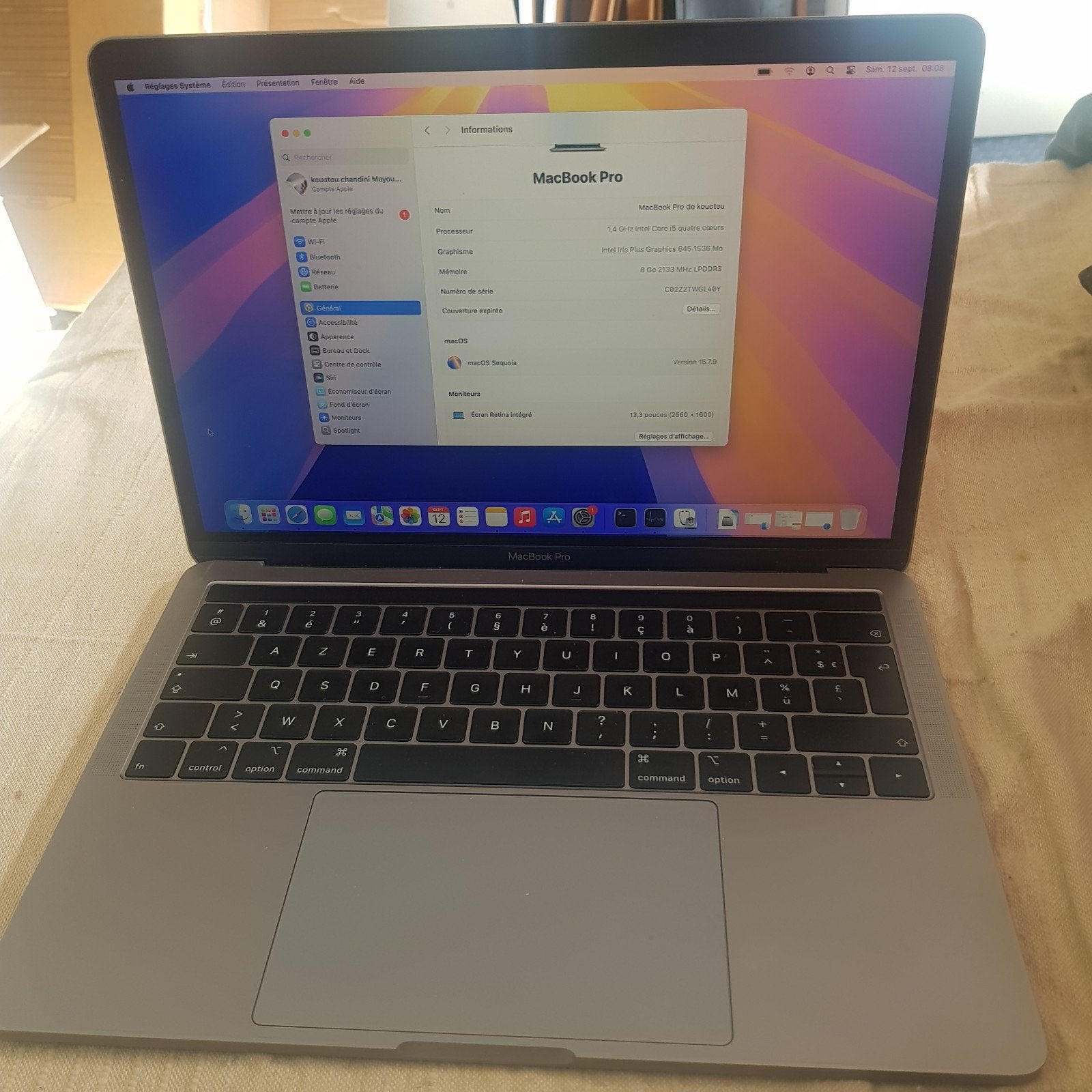 MacBook pro 2019, Informatique & Logiciels, MacBook Pro, Moins de 2 Ghz, Enlèvement, Utilisé
