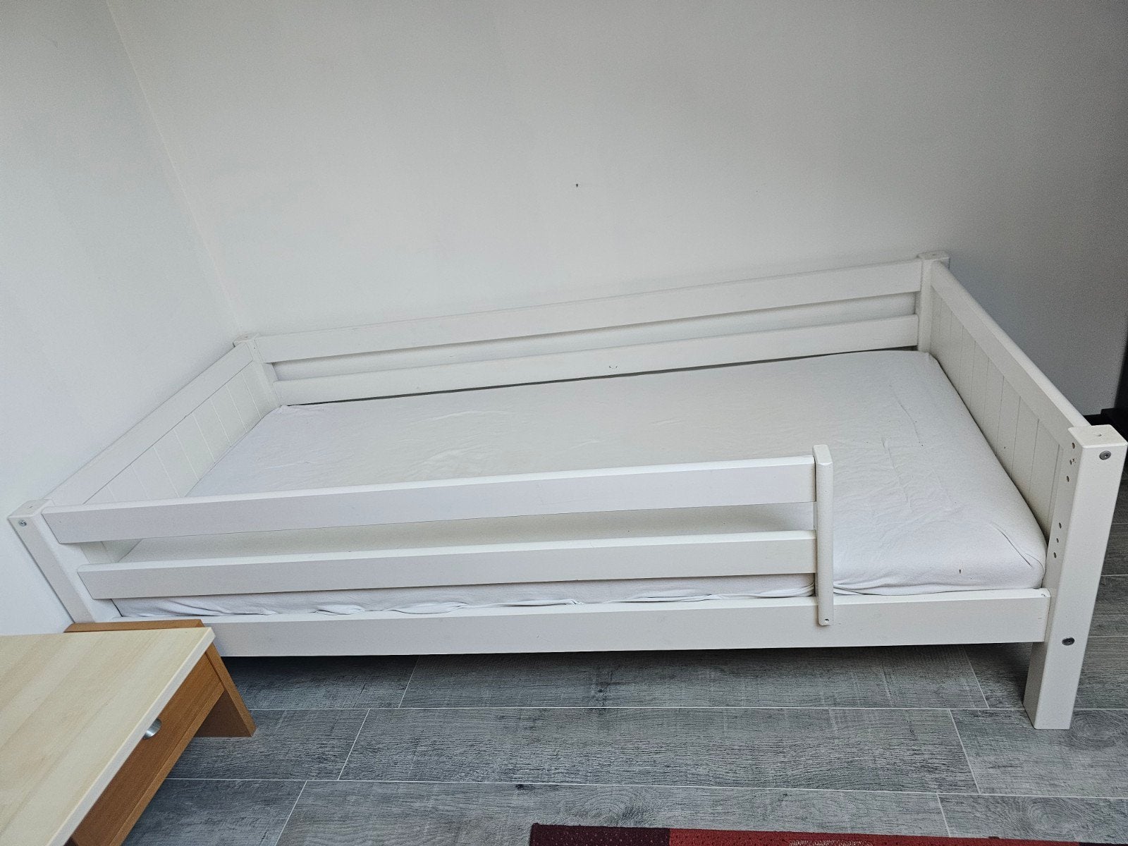 Witte multifunctionele hoogslaper met bureau en zetel/logeer, Ophalen