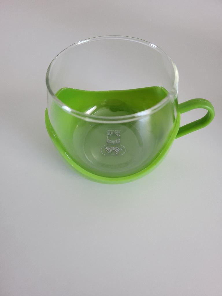 Melitta retro groen theeglas in plastic houder Combi-cup, Ophalen of Verzenden, Huis en Inrichting