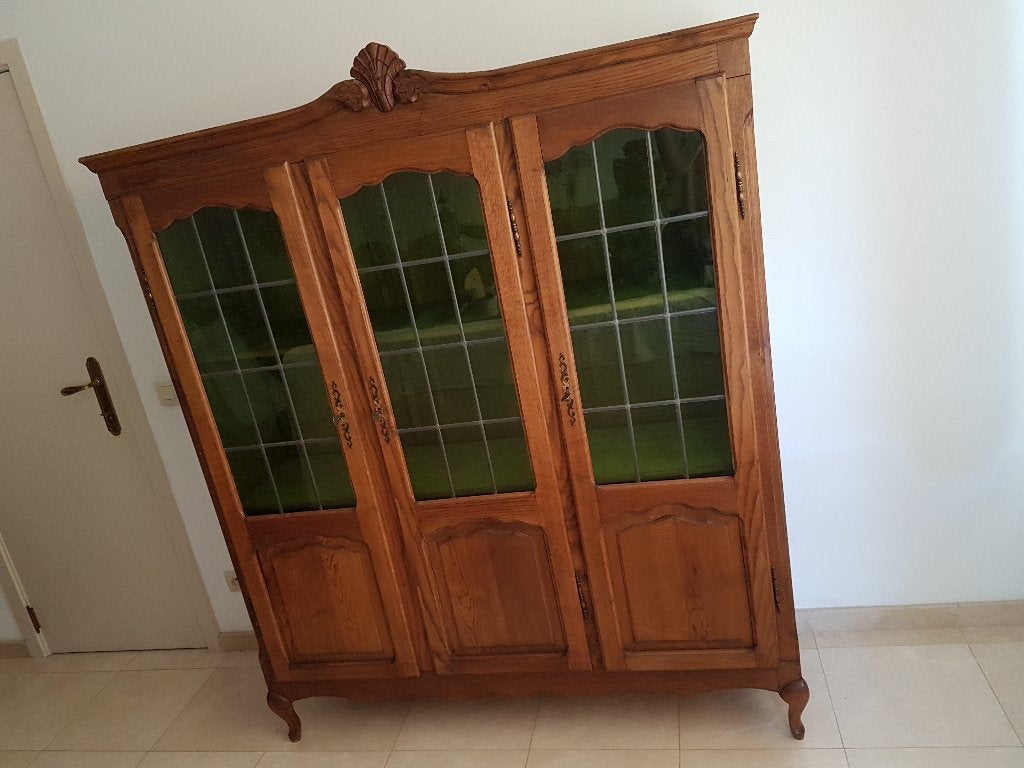 Rustieke vitrinekast - Vitrine rustique, Huis en Inrichting, Kasten | Vitrinekasten, Ophalen, Glas, 150 tot 200 cm, Rustieke stijl / Antiek
