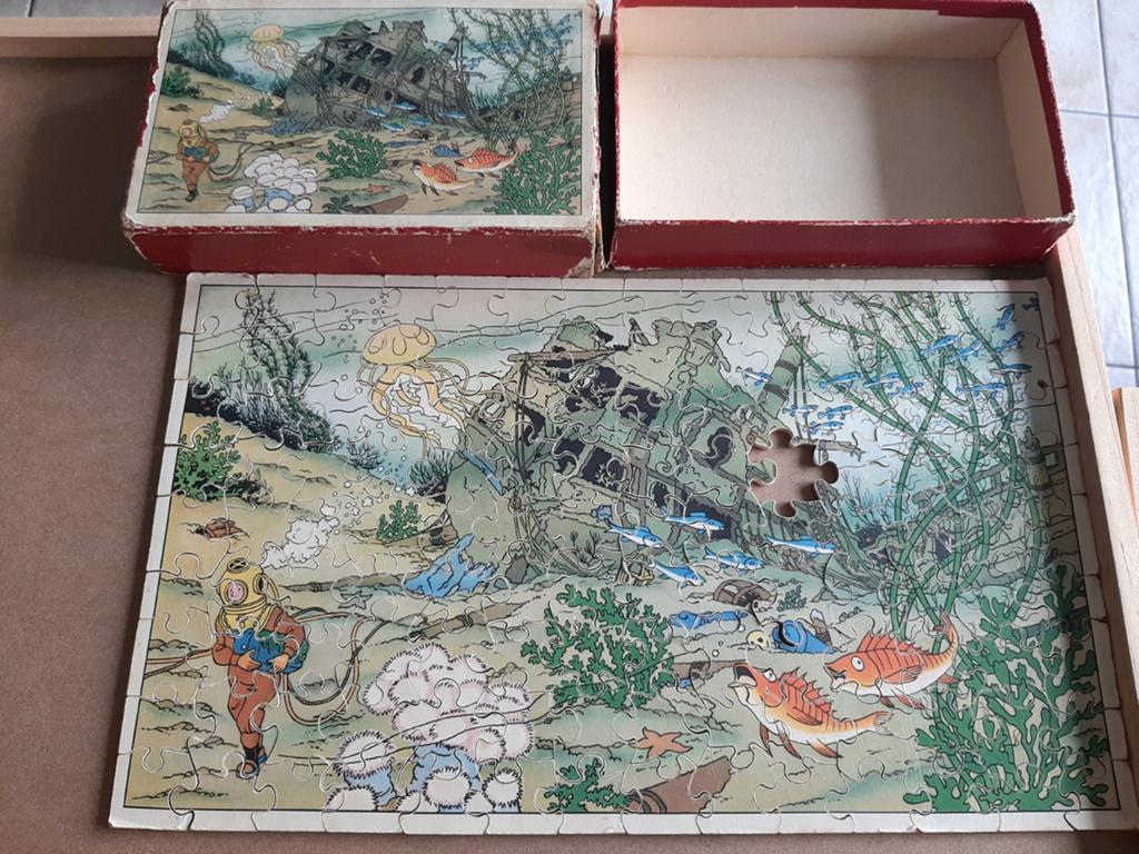 Vieux puzzle Tintin en bois, Enlèvement ou Envoi, Tintin