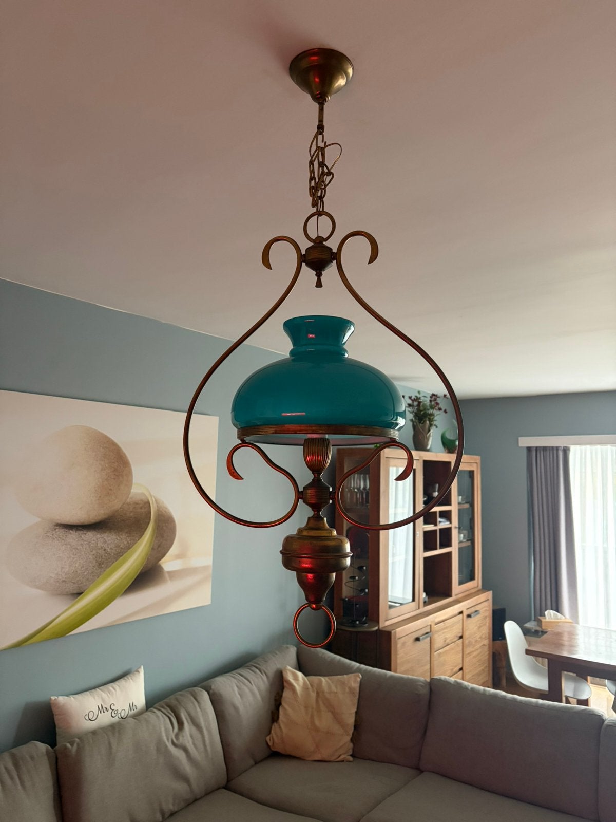 Lustre, Huis en Inrichting, Lampen | Kroonluchters, Ophalen, Gebruikt, Glas, E27 (groot)