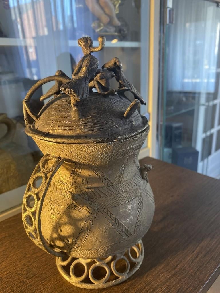 Bronze Kuduo-pot of -pot - Ashanti Ghana, Ophalen of Verzenden, Brons
