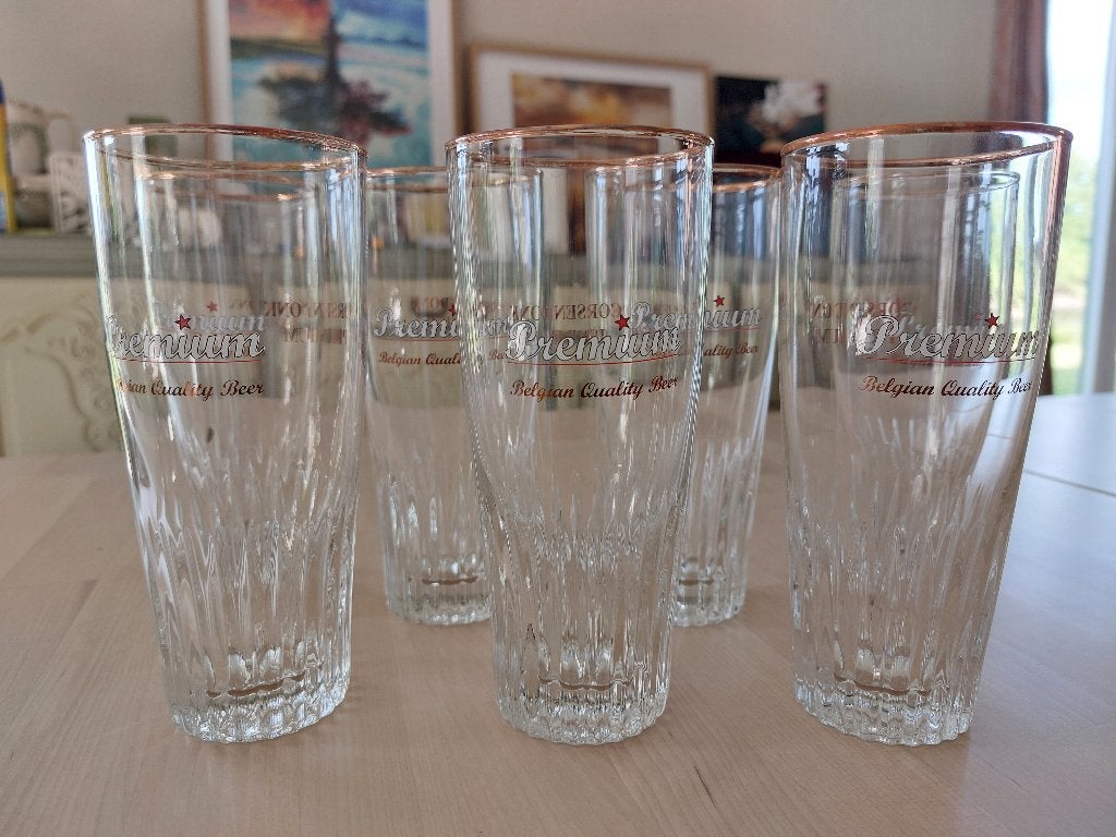 Corsendonk Premium bierglazen – set van 7 – goede staat, Verzamelen, Ophalen, Zo goed als nieuw, Bierglas