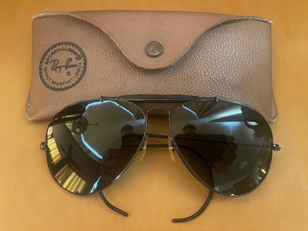 Vintage B&L Ray-Ban zonnebril 62mm Black Outdoorsman O51, Handtassen en Accessoires, Gebruikt, Zonnebril, Zwart, Ophalen of Verzenden