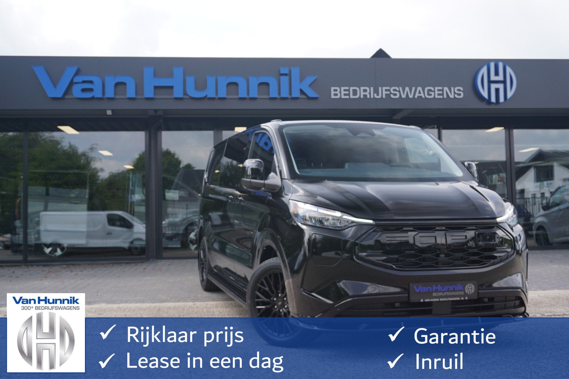 Ford Transit Custom 320L 2.5 PHEV 233PK Dubbel Cabine JWR BL, Gebruikt, 4 cilinders, Zwart, Bedrijf