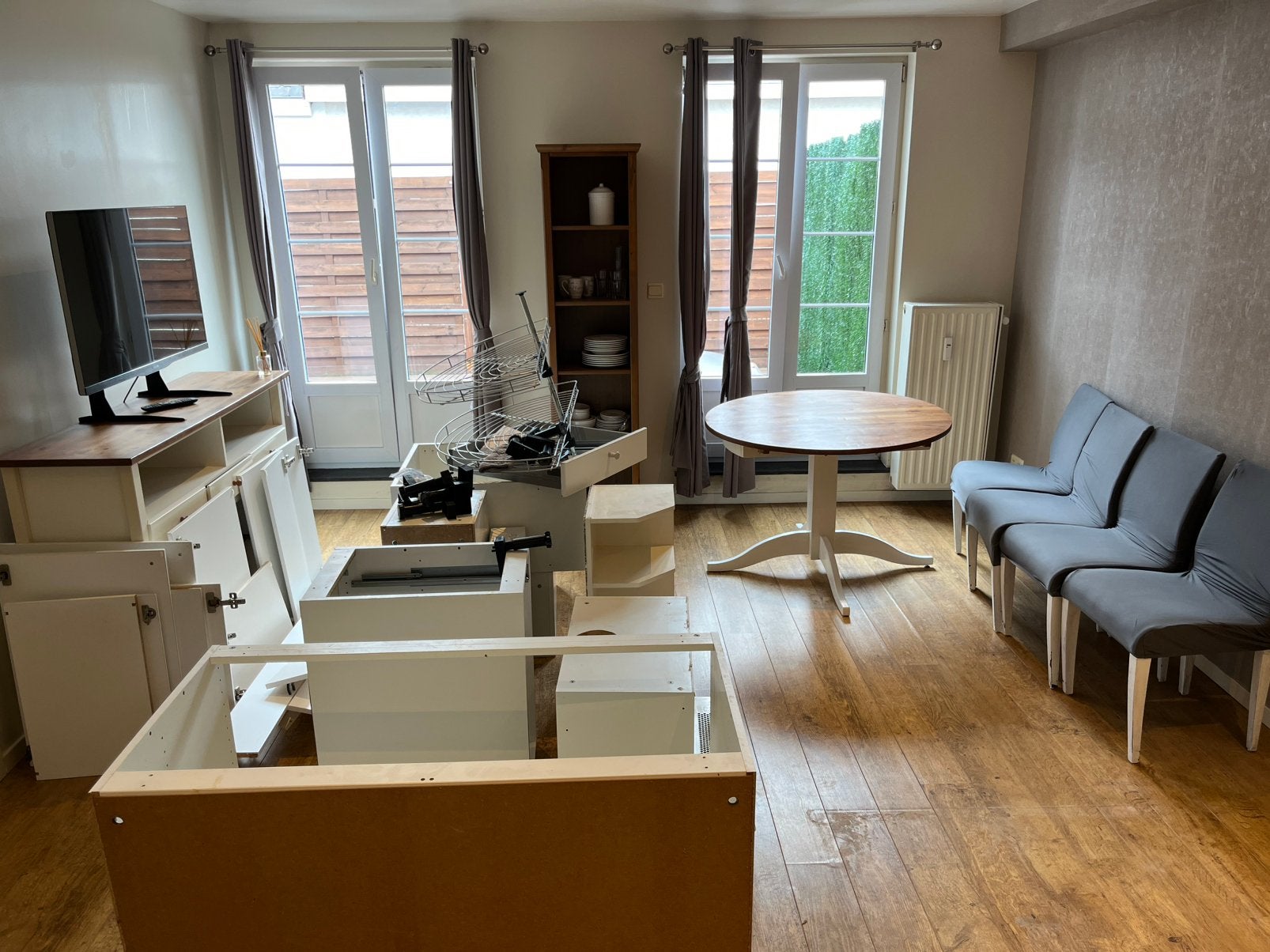 Meuble salon avec TV et caissons cuisine ikea faktum, Ophalen, Gebruikt