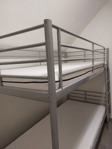 grijs ijzeren stapelbed, 100 cm, Enlèvement, Lits superposés, 200 cm