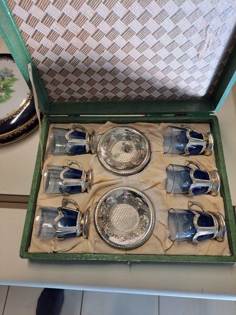 6 BOCAUX EN VERRE AVEC SUPPORT ET BOL, Collections, Enlèvement, Comme neuf, Autres types