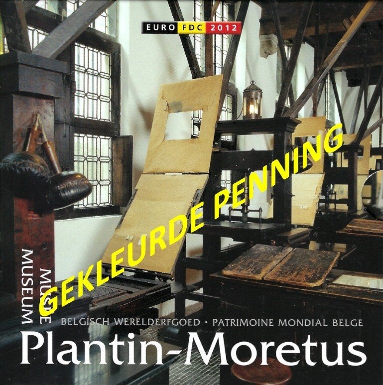 BU-set 2012 Plantin Moretus met gekleurde penning, Verzenden