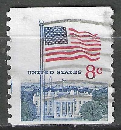 États-Unis 1971 - Yvert 923a - Maison Blanche etdrapea (ST), Timbres & Monnaies, Envoi, Affranchi