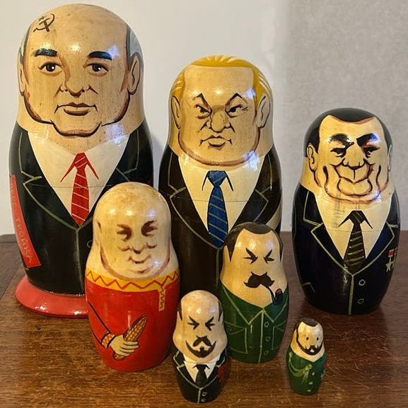 Matriochka 7 Poupées Russes Dirigeants URSS Russie Vintage, Enlèvement, Comme neuf, Humain