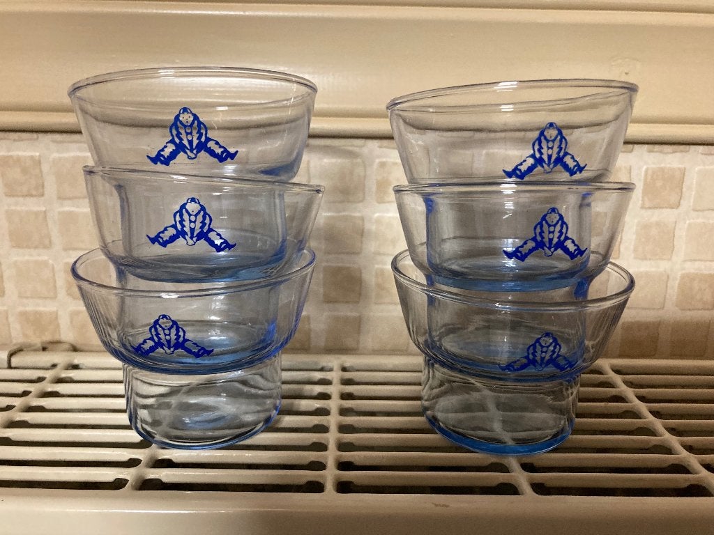 6 amuseglaasjes van spa, Ophalen of Verzenden, Zo goed als nieuw, Glas, Overige typen