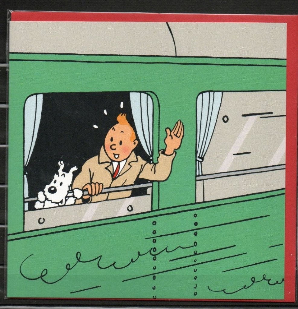 Carte postale double : Tintin - Train, Enlèvement