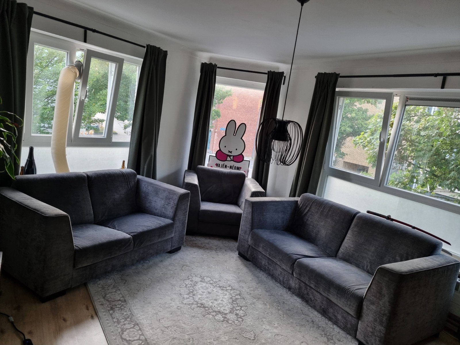 GRATIS Complete zithoek: 2-zits, 3-zits en fauteuil., Huis en Inrichting, Zetels | Complete zithoeken, Gebruikt, Stof, Ophalen