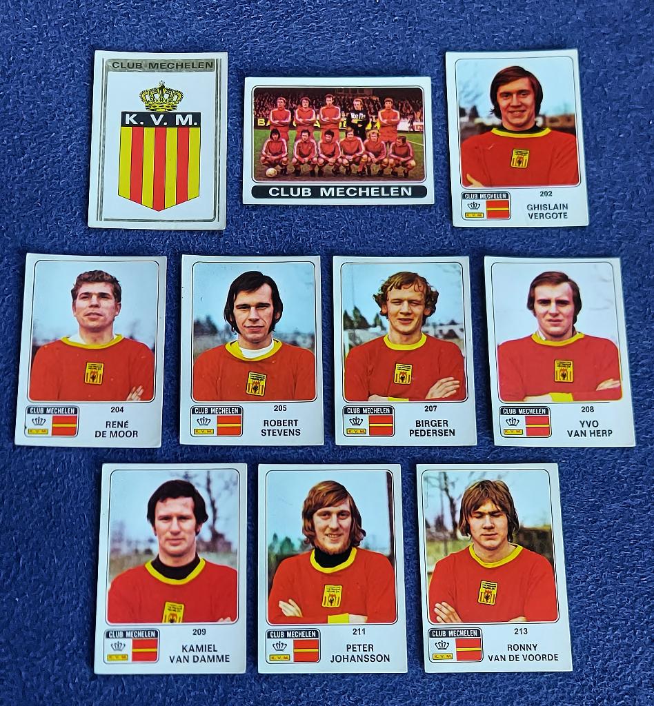 10 versch. Panini stickers voetbal 'FB 1973/74 - Mechelen, Ophalen of Verzenden, Nieuw, Meerdere stickers