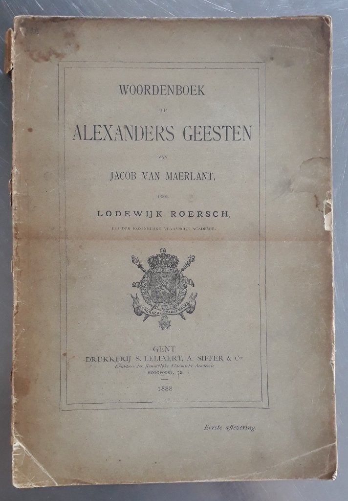 Lodewijk Roersch, Woordenboek op Alexanders Geesten van JvM, Enlèvement ou Envoi, Lodewijk Roersch